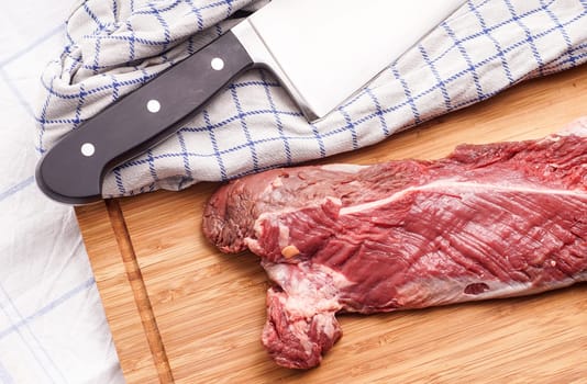 Hanging tender, Hanger steak, onglet - before the meat has been trimmed by the butcher