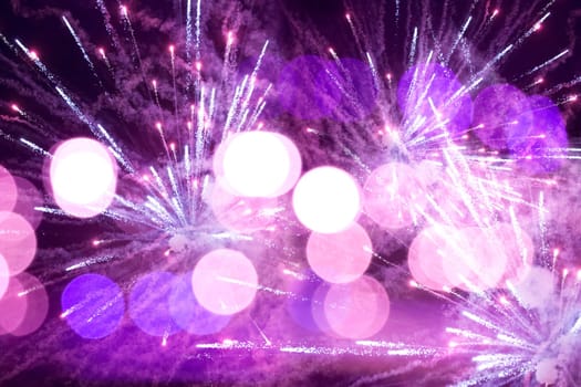 Fireworks at New Year and copy space