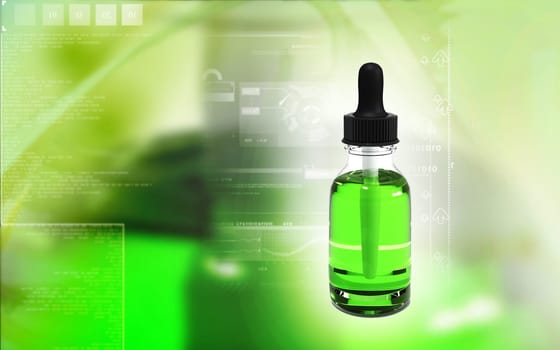 Digital illustration of medicine in colour background