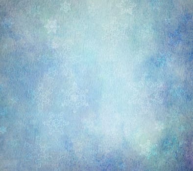 watercolor light blue snowflakes pattern