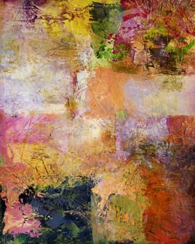 opaque and glazing oil-colored textures on canvas