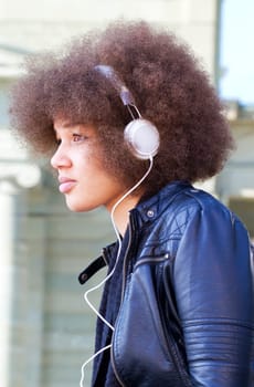 Young woman with headphones