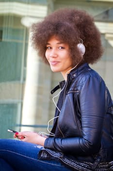 Young woman with headphones