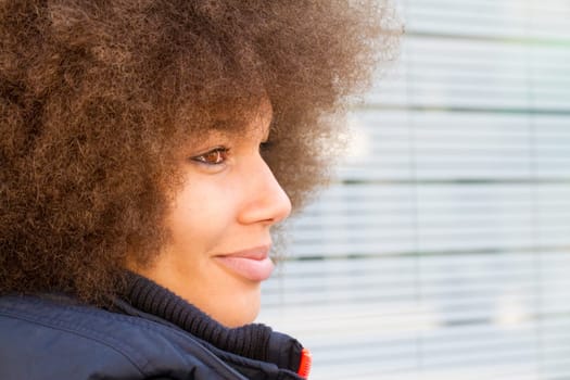 Profile shot of a young African-American woman