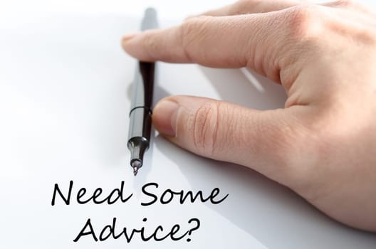 Need some advice text concept isolated over white background