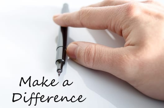 Make a difference text concept isolated over white background