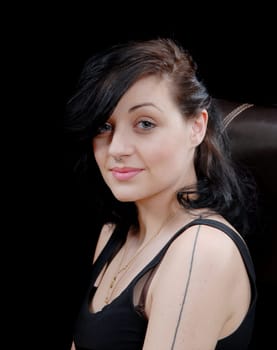 a portrait of a pretty young brunette