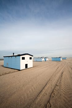 Huts on the beach in Hoek van Holland, the Netherlands