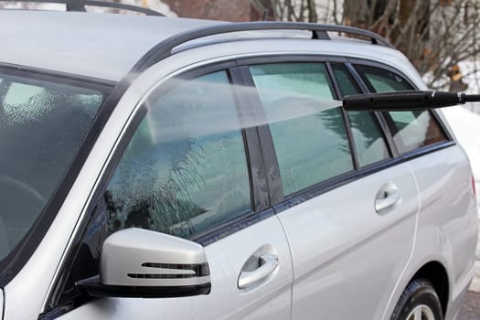 Car care in winter - car washing in the cold season