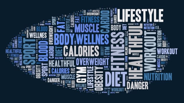 Word cloud related to health life