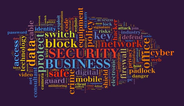 Security word cloud  illustration concept over dark background