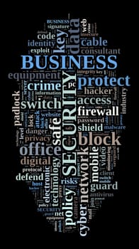 Security word cloud  illustration concept over dark background