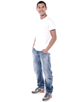 Handsome young man posing casually