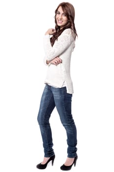 Full length image of stylish young woman