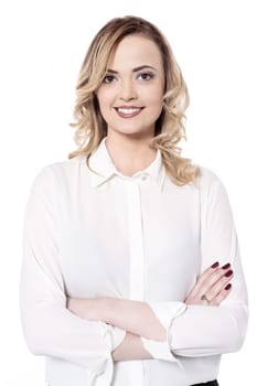 Attractive lady posing arms crossed