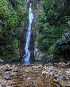 Tropical rainforest waterfall in Nongkhai, Thailand