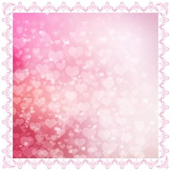 Pink hearts background design for Valentine's Day