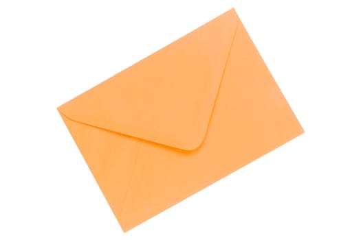 Orange envelope isolated on a white background