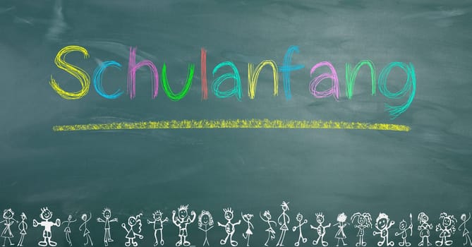 on a board is the text school beginning painted by children
