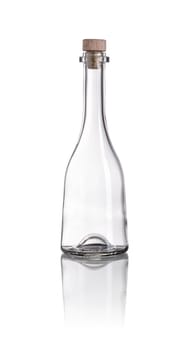Empty liqueur bottle against a white background