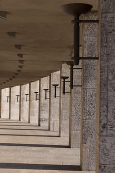 Walk outside the Olympic Stadium