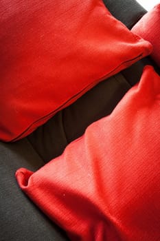red cushions