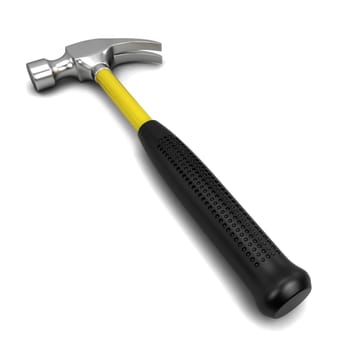 Laying hammer. 3d illustration isolated on white background
