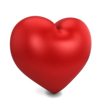 Red heart. 3d illustration isolated on white background