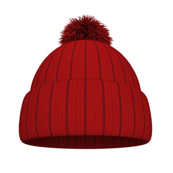 Knitted hat. 3d illustration isolated on white background