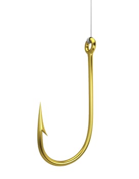 Fishing hook. 3d illustration isolated on white background