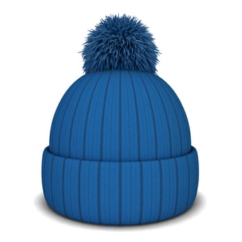 Knitted hat. 3d illustration isolated on white background