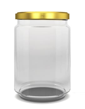 Glass jar. 3d illustration isolated on white background
