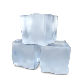 Ice cubes. 3d illustration isolated on white background