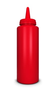 Ketchup bottle. 3d illustration isolated on white background
