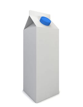 Milk package. 3d illustration isolated on white background