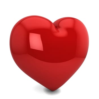 Red heart. 3d illustration isolated on white background