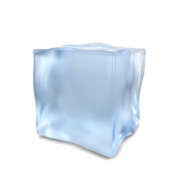 Ice cube. 3d illustration isolated on white background