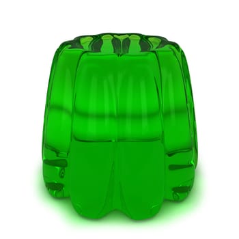 Green jelly. 3d illustration isolated on white background
