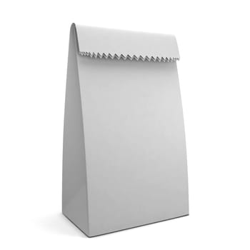Paper bag. 3d illustration isolated on white background