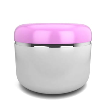 Cosmetic jar. 3d illustration isolated on white background