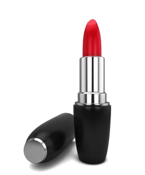 Red lipstick. 3d illustration isolated on white background