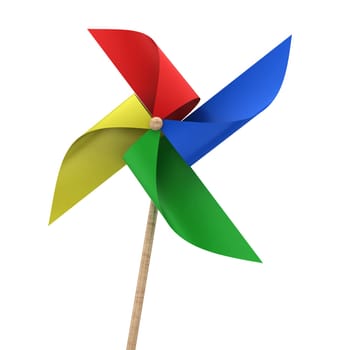 Pinwheel toy. 3d illustration isolated on white background
