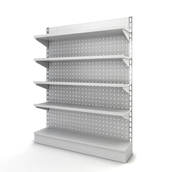 Store shelves. 3d illustration isolated on white background