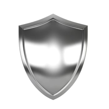 Steel shield. 3d illustration isolated on white background