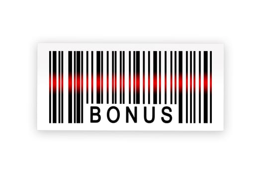 bonus barcode label with shadow on white background