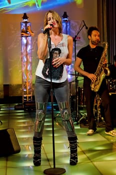 Sarah Connor (deutsche Pop- und Soulsängerin sowie Songschreiberin) beim Medien-Event -Holiday on Ice - Speed- im Sofitel Hotel am Berliner Gendarmenmarkt.