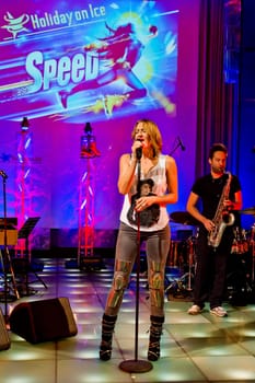 Sarah Connor (deutsche Pop- und Soulsängerin sowie Songschreiberin) beim Medien-Event -Holiday on Ice - Speed- im Sofitel Hotel am Berliner Gendarmenmarkt.