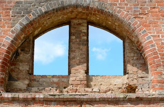 Old window with round arch