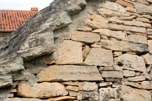 Stone house with stone roof in southern Europe