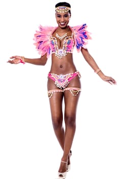 Image of african dancer in beautiful costume.